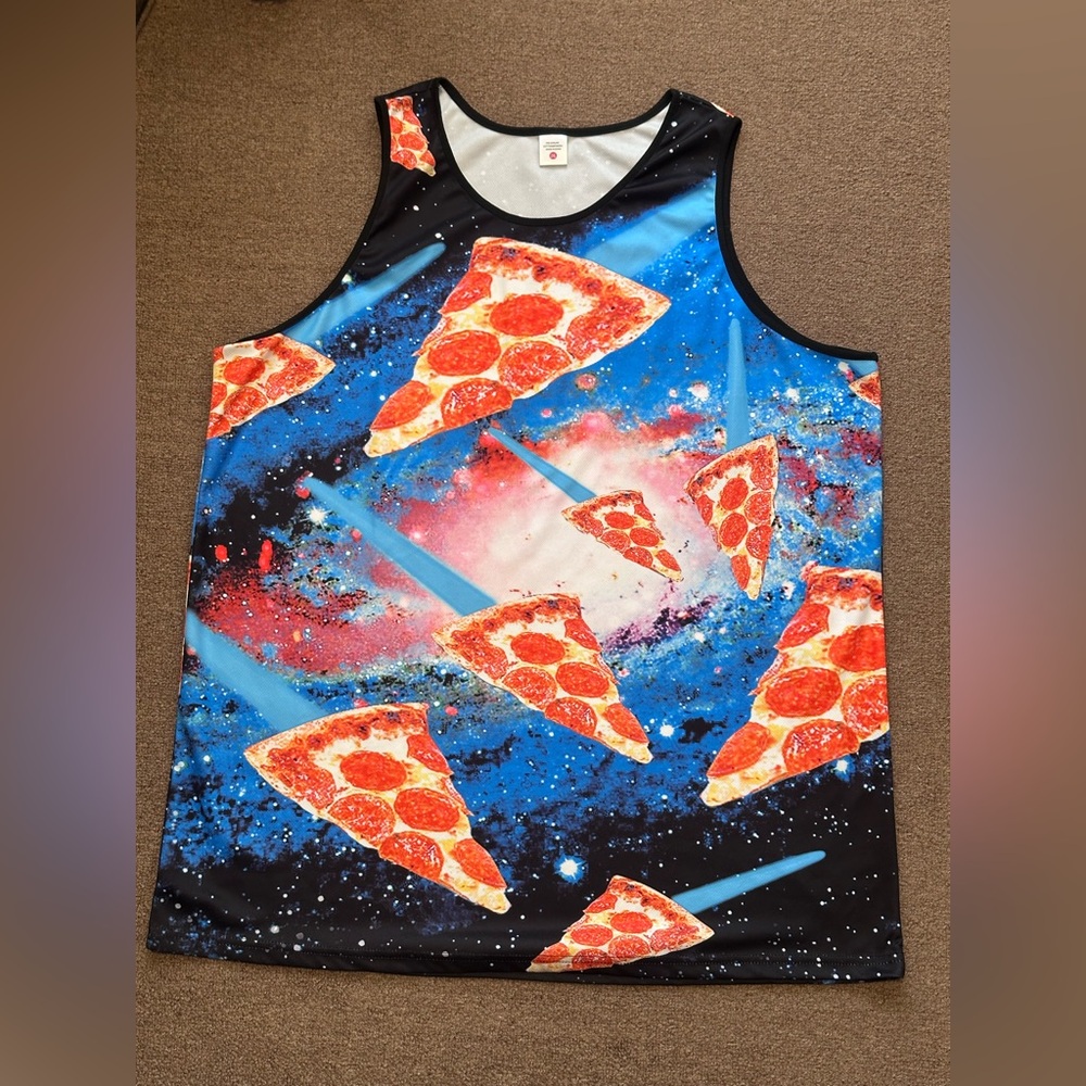 Galaxy Pizza Tank Top, pre/owned- size 2XL